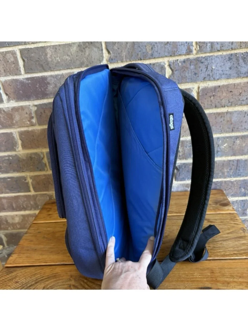 EBags Blue Medium Backpack Unisex Adults Zip Closure with Outer Pockets Travel